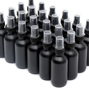 Frosted Black Glass Small Spray Bottle 2 oz 24 Packs,Fine Mist Sprayer Small Clear Bottles,Refillable Containers mini spray bottles for Cleaning Solutions and Skin Care (Frosted Black 24pcs)