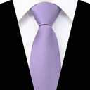JEMYGINS 3.15Solid Color Pre-tied Adjustable Necktie for Business and Wedding (Purple)