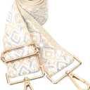 GINJKGO Purse Straps Replacement Crossbody - Adjustable Bag Strap for Purses, Wide Shoulder Strap for Women Guitar Purses (Off-white Shiny)