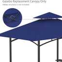 Grill Gazebo Replacement Canopy Top Only - 5' x 8' Outdoor BBQ Gazebo Canopy Roof, Waterproof Double Tiered Shelter Cover Fit for Model L-GG001PST-F