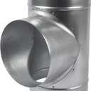90 Degree 8 x 8 x 8 Inch T Shape Duct Splitter - Metal 3 Way Fitting Adapter - Galvanized Steel - Round Duct Hose Dryer Connector - for Home or Industrial HVAC Ventilation - Branch 8 Inch