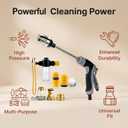 Aquosis Pressure Washer Nozzle, 360 Rotating 3 Spray Modes, Easy Install | Electric-Free Boost | Durable Rustproof Build | Multi-Connector Set | Ergonomic