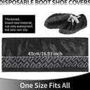 The Premium 120 Pack (60 Pairs) Thick Extra Large Boot & Shoe Covers disposable non slip fits up to size 14 US Men and 16 US Women, Black