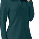Women Long Sleeve Polo Shirt Golf Sport Top Athletic Sportswear Tennis Activewear, S, 03 Turquoise