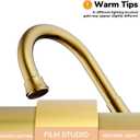 4 inch Brushed Gold Bathroom Sink Faucet with Pop-up Drain and 2 Supply Hoses, Stainless Steel Lead-Free 2-Handle Centerset Faucet for Bathroom Sink Vanity RV