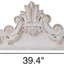 SOFE 39 inch Floral Carved Wall Sculptures French Country Wall Decor, Gorgeous Shabby Chic White Wood Wall Art, Arabesque Over The Door Decor for Farmhouse Living Room Bedroom Entryway Kitchen