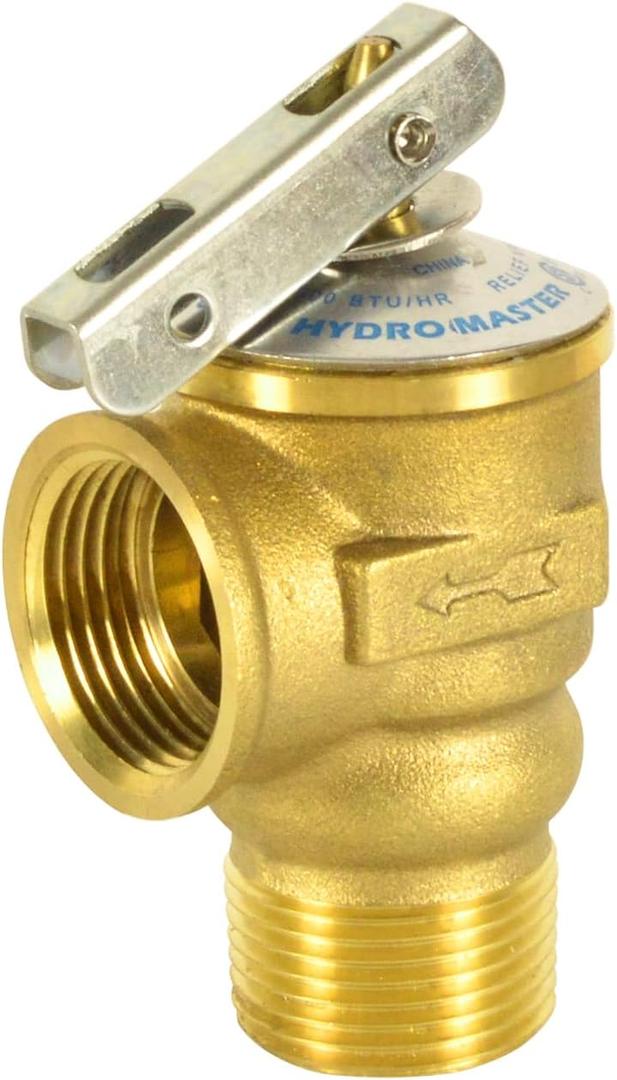 HYDRO MASTER Safety Relief Valve With 3/4 Inch Thread 30 PSI ASME Hot Water (30 PSI)