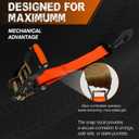 2'' x 114'' Heavy Duty Adjustable Car Tie Down Straps with Snap Hook for Trailers, 10,000 lbs Break Strength, Axle Tire Ratchet Straps with Snap Hooks for Hauling UTV, SUV, Truck, Any Cars - Orange