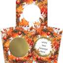 My Scratch Offs - 20 Pack Fall Wreath Thanksgiving Cards DIY Make Your Own Scratch Off Cards & Stickers for Party Favors, Small Business, Family Games & Teacher Rewards