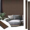 Art3d 8-Pack WPC Wood Slat Wall Panel for Interior Dcor, 3D Wood Fluted Acoustic Wall Paneling for Living Room Bedroom Home & Office Accent Decor - 96 x 6 Inch Walnut
