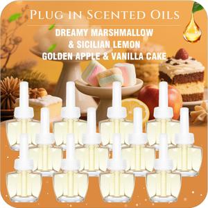 Plug In Refills Air Freshener, Dreamy Marshmallow, Sicilian Lemon, Golden Apple, Vanilla Cake, for Home, 7.92 Fl Oz, 12 Count, Compatible with Air Wick & Glade, Not Include Glade Plus