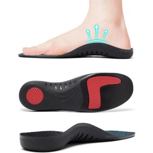 Plantar Fasciitis Insoles for Men Women, 220+ lbs Heavy Duty Support Pain Relief Orthotics, High Arch Support for Pain Relief, Flat Feet Orthotic Insert, Work Boot Shoe Insole, Fit Standing All Day