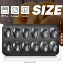 2pc Nonstick Madeleine Pan for Baking, 12-Cavity Shell Shape Cake and Cookie Mold Tray, Carbon Steel Cookie Molds, Send Goods from Local Warehouse (2 PC)