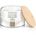 Qunclay Acrylic Coffee Filter Holder Reusable Clear Coffee Filter Storage Container Dispenser with Bamboo Lid for Counter Kitchen Accessories(Classic Style)