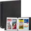 Folded Map Binder, Brochure Holder, 1.2'' Capacity 3 Ring Binder, 20 Map Sleeves
