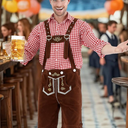 Funny World Men's Bavarian Lederhosen Costume German Oktoberfest Outfits, XL