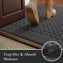 Dirt Trapper Door Mat 20"x 32", Non-Slip Entryway Rugs, Dark Grey