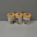 Youeon Small Canister Sets for Kitchen Counter, 25 Oz Coffee Sugar Tea Canister Set, Metal Vintage Kitchen Container 3 Pack, Food Storage Containers with Bamboo Lid, Farmhouse Decor, Beige