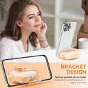 for Airpods Pro 2nd/1st Generation Case Rose Gold with Lock&Bling Keychain for Women&Girly,Cute Soft TPU Clear Cases Cove for Airpods Pro 2 Case with Cleaning Kit,Phone Holder Function