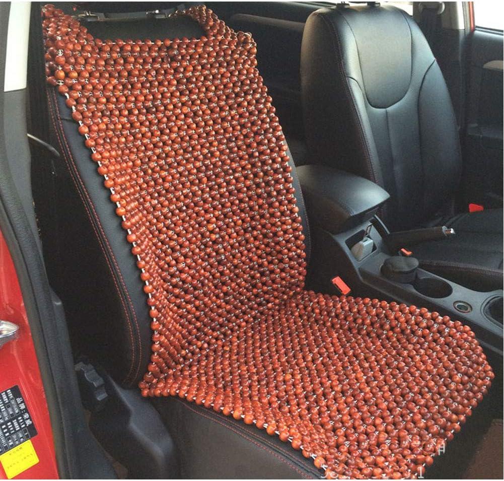Wood Beaded Auto Car Front Seat Cover,Natural Rosewood Wooden Bead Cool Refreshing Back Massaging Comfort Cushion Mat,Premium Quality Universal for Car Truck on Summer