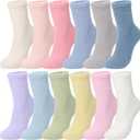 Geyoga 12 Pairs Colorful Fuzzy Socks for Women Cozy Fluffy Slipper Socks Soft Mink Velvet Cute Winter Warm Sleeping Valentine's Day Gifts for Women