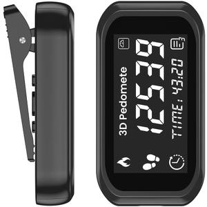3D Pedometer Step Counter for Walking, Running & Fitness - Accurate Step & Calorie Tracker with LCD Display, Waist Clip & Armband, Rechargeable Battery - Track Daily Activity & Health Data