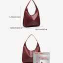 NEWBELLA Hobo Purse, PU Leather Shoulder Bag, Tote Handbag for Work and Travel (Burgundy)