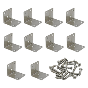 Mormchlots 10Pcs 2"x2"x2" Stainless Steel Heavy Duty L Brackets for Wood | 90 Degree Corner Bracket, 50mm / 2 Inch Angle Bracket, Corner Brace for Wooden Beams Framing Bed Furniture