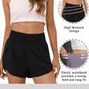 BMJL Women's Athletic Shorts High Waisted Running Short Pocket 2.5" Sporty Shorts Gym Workout Shorts, Size Medium (Black)