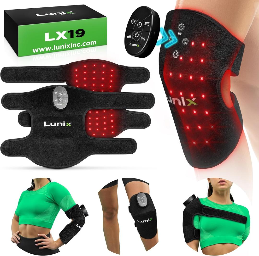 LX19 Red Light Therapy for Knee, Elbow and Shoulder, Triple Chips LED 850 and 660nm, Infrared Therapy for Circulation & Joint Support, Rechargeable, Adjustable Intensity