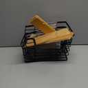 ALOCEO 2 Pack Storage Stackable Kitchen Laundry Organizers with Bamboo Top, Large Trash Bag Holder and Small Garbage Bag Dispenser for Countertop Organization