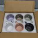 Morandi Color Ceramic Mini Espresso Cups Set of 6, 5 oz Expresso Mugs with Handle, Porcelain Coffee Mugs Demitasse Cups, Modern Style Cups, Microwave Dishwasher Safe Suit for Espresso Machine