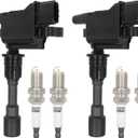ECCPP 2 Ignition Coils with 4 Iridium Spark Plugs,UF408,coils packs,for mazda Miata 2001 2002 2003 2004 2005 L4 1.8L,UF408,50087,5C1208