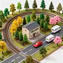Model Trees for Diorama Small, Model Trees for Crafts, Mixed Plants for Land Scapes, 55 Pcs Artificial Mini Trees for Cake Decorations, Fairy Garden and Train Scenery