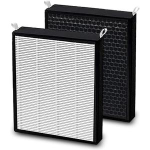 2 Pack 47001 HEPA/Carbon Combo Replacement Filters Compatible with NUWAVE OxyPure Model 47001 47002 47003 47004 47005 and 47006 Air Purifiers