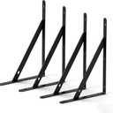 Shelf Brackets 10 Inch, Set of 4, Steel (Black, 10 inch 4 Pack)