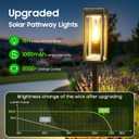 4 Pack Tall Solar Pathway Lights Outdoor, Bright Solar Powered Garden Lights Waterproof, Auto On/Off, Up to 15Hrs Outdoor Light for Path Yard Walkway Driveway Patio Lawn Decor Landscape