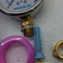 MEANLIN MEASURE 0~100Psi Stainless Steel 1/4" NPT 2.5" FACE DIAL Liquid Filled Pressure Gauge WOG Water Oil Air Lower Mount, with 1/2" NPT and 3/8" NPT Hex Bushing