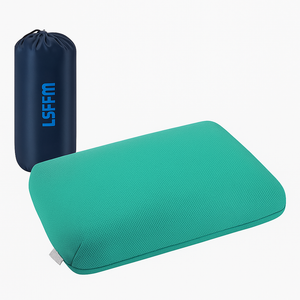 LSFFM Memory Foam Camping Pillow, Travel Pillow,Small Pillows with Travel Storage Bag, Camping Pillow for Backpacking, DoubleLayered Pillow Cover (Emerald Green)