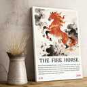 Pormipone Fire Horse Canvas Wall Art 16x24 Framed Horse Decor