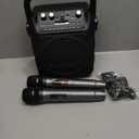 Karaoke Machine, Portable Bluetooth Speaker with 2 Wireless Microphones for Adults & Kids with Lights, Karaoke Microphone with PA System Supports USB/TF/FM/AUX for Home Party Home System Packages (Black)