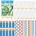 shynek 150pcs Painting Supplies Kit for Adults, 8 * 10In Canvas Boards with Easel Stand, 12 Colors Acrylic Paint Set, Artist Paint Brushes Set, Paint Trays, Sip and Paint Kit
