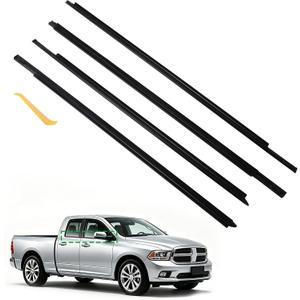 Car Window Weather Stripping for Dodge Ram 1500/2500/3500/4500/5500 Crew Cab 2009-2021, Weatherstrip for 4-Door, Window Molding Trim Seal, OE#55112376AH 55112377AH 55372138AH