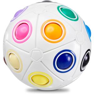 CUBIDI Original Big Rainbow Puzzle Ball I Brain Teasers for Kids Ages 6-10 I for Boys and Girls 6+ Years I Ideal Travel Toy for Children | Fidget Puzzles for Adults