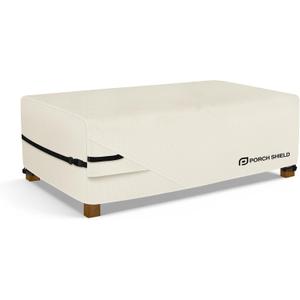 Porch Shield Patio Coffee Table Cover - Waterproof Outdoor Furniture Rectangular Small Table Covers 48 x 26 inch, Beige