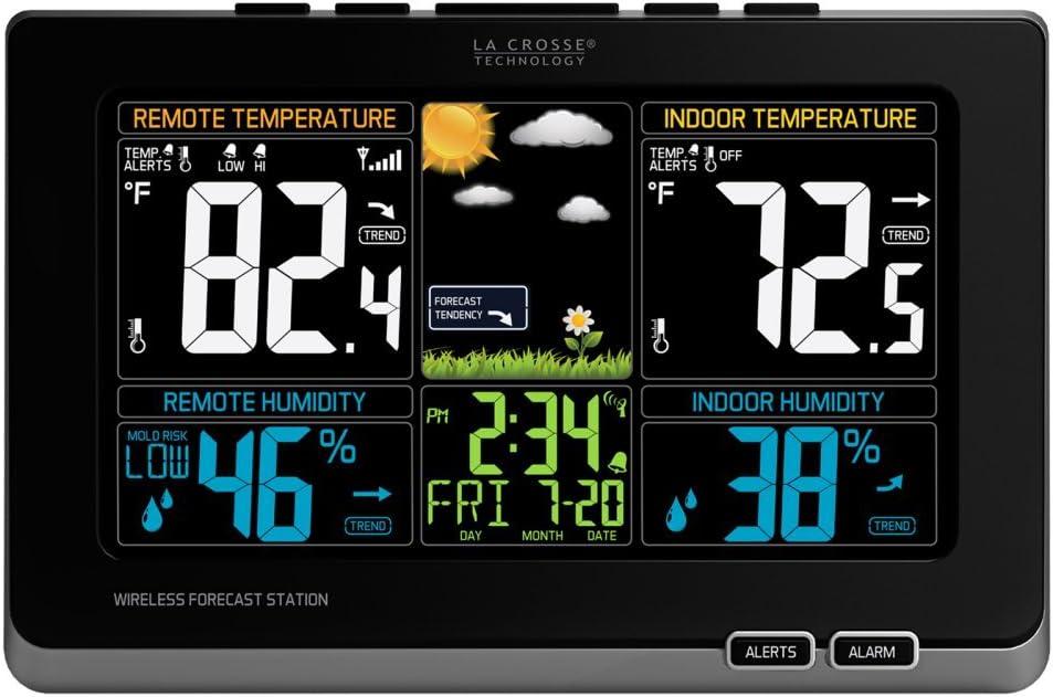 La Crosse Technology 308-1414MB-INT Wireless Color Weather Station with Mold Indicator, Black