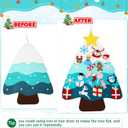 Realspring 2 Pack 3.3ft DIY Felt Christmas Tree with 56 Ornament and Snowman Advent Calendar 2025 Blue Felt Xmas Tree with Cutouts Decorate Wall Hanging Decoration for Christmas Crafts Winter Party