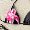 Verdusa Women's 2 Piece Floral Halter Triangle Bikini Sets Backless Self Tied Swimsuit Bathing Suits (XL)