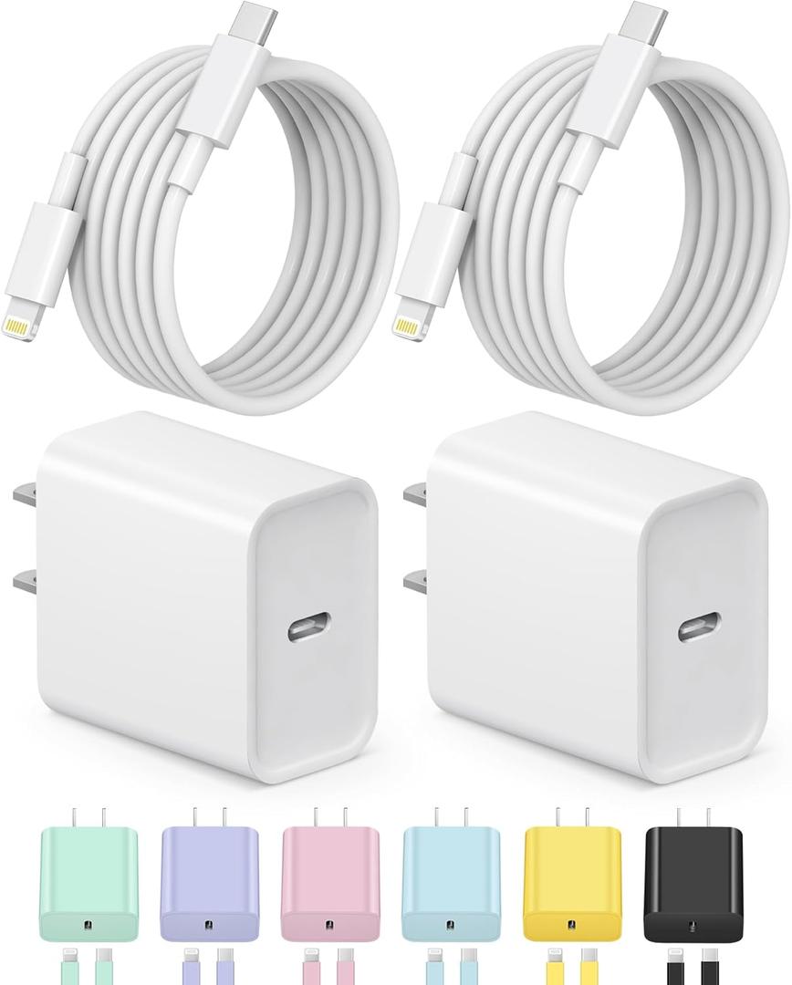 iPhone Charger Fast Charging USB C Charger Block Type C Charging iPad Chargers with 6FT C Chargers Cord Compatible with iPhone14/14 Pro Max/13/13Pro/12/12 Pro/11,iPad (White)