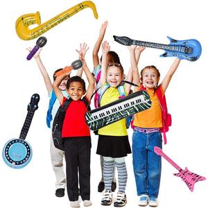 Max Fun Inflatable Rock Star Toy Set, 13 PCS 80s 90s Party Decorations Inflatable Party Props Musical Instrument Blow up Guitar Inflate Rock Band for Carnival Party Favors Rock and Roll Party Supplies